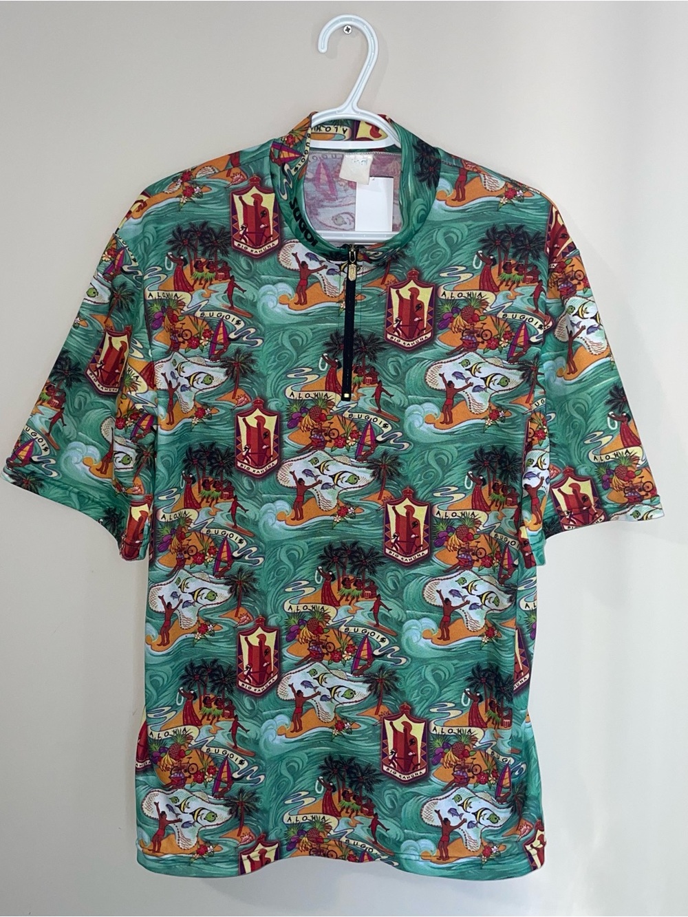 Vintage 90s Sugoi Aloha All-Over Print Cycling Jersey 1990s (A3)